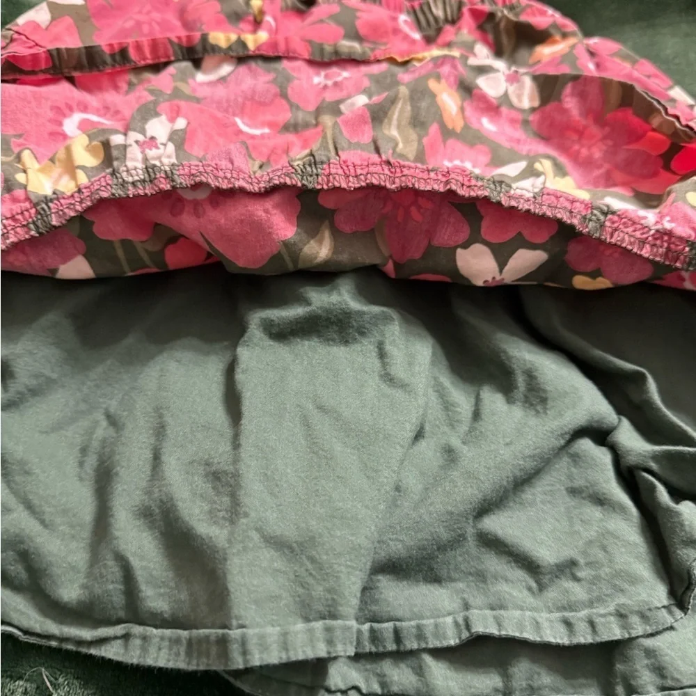 Vintage 2013 GYMBOREE Floral Tiered Skirt in Pink and Green